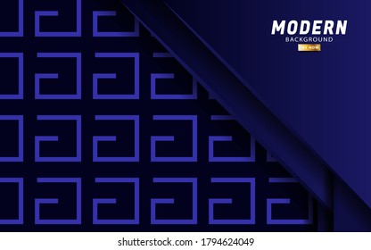 luxury premium blue vector background banner design with blue line.Overlap layers with paper effect on geometric textured background. Template vector.