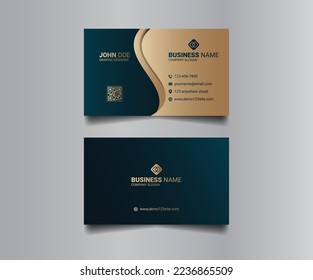 Luxury premium business card template vector. Corporate elegant identity visiting card template