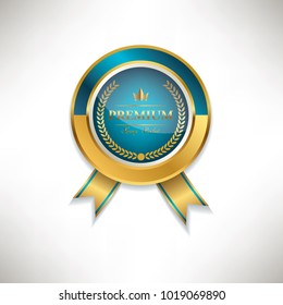 Luxury premium commercials golden badge labels.,vector illustration