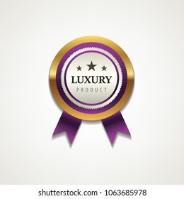 Luxury premium commercials golden badge labels.,vector illustration