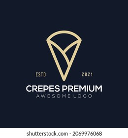 Ilustración del logotipo de crepes premium de lujo para su empresa