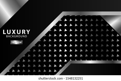 luxury premium dark abstract vector background.Overlap layers with paper effect. digital template. Realistic light effect on textured triangular silver background.vector illustration.