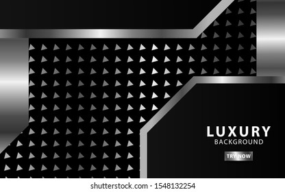 luxury premium dark abstract vector background.Overlap layers with paper effect. digital template. Realistic light effect on textured triangular silver background.vector illustration.
