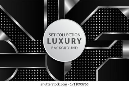luxury premium dark abstract vector background.Overlap layers with paper effect. digital template. Realistic light effect on textured triangular silver background.vector illustration.