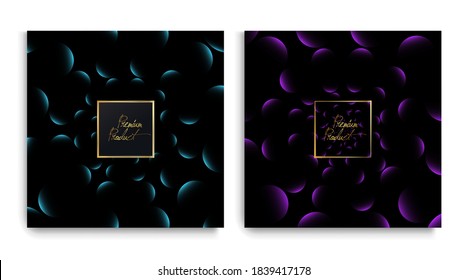 Luxury Premium design. Vector set packaging templates with different texture for luxury products. Cover design template. Collection of design elements with abstract shapes.VIP design.