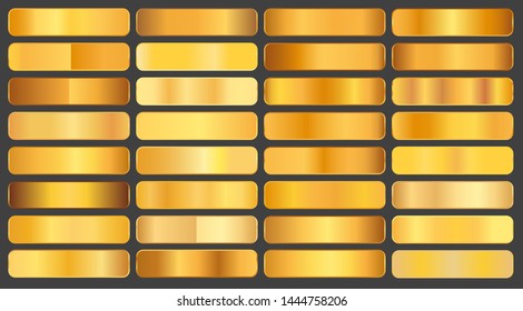 Luxury Premium Golden backgrounds set.  Realistic Gold and Yellow Gradient collection. 