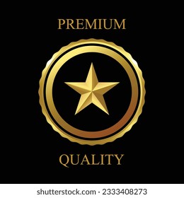 Luxury premium golden badge labels. premium quality. vector illustration