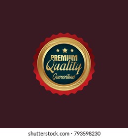 Luxury premium golden badges collection, top quality, premium quality, best award badges with gold border, vector illustration