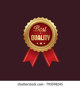 Luxury premium golden badges collection, top quality, premium quality, best award badges with gold border, vector illustration