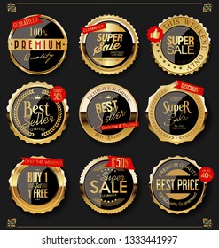 Luxury premium golden badges and labels