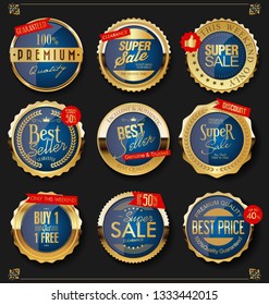 Luxury premium golden badges and labels
