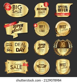 Luxury premium golden badges and labels