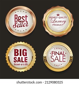 
Luxury premium golden badges and labels