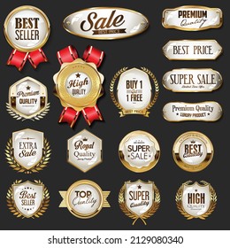 
Luxury premium golden badges and labels