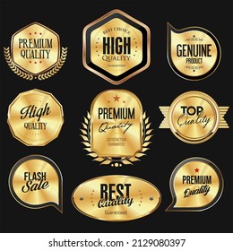 
Luxury premium golden badges and labels