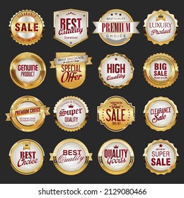 
Luxury premium golden badges and labels