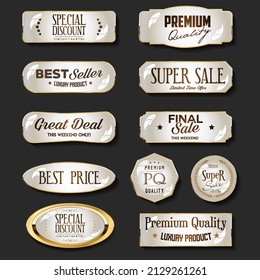 Luxury premium golden badges and labels