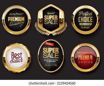 Luxury premium golden badges and labels