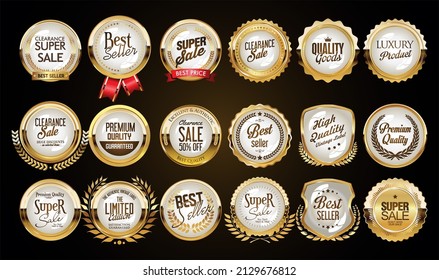 Luxury premium golden badges and labels