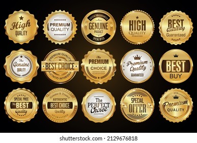 Luxury premium golden badges and labels