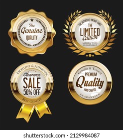 Luxury premium golden badges and labels