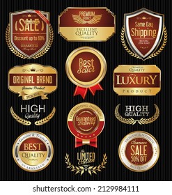 Luxury premium golden badges and labels