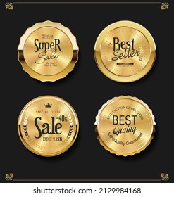 Luxury premium golden badges and labels