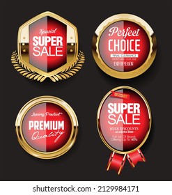 Luxury premium golden badges and labels