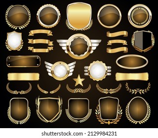 Luxury premium golden badges and labels