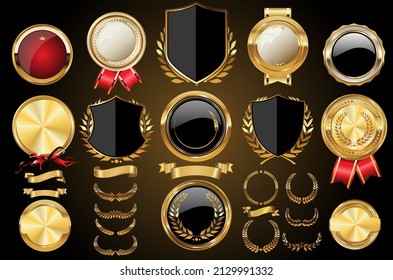 Luxury premium golden badges and labels