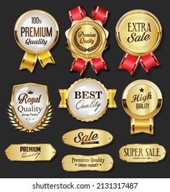 Luxury premium golden badges and labels