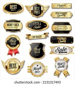 Luxury premium golden badges and labels