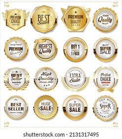 Luxury premium golden badges and labels