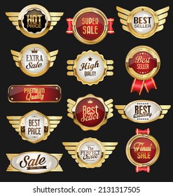 Luxury premium golden badges and labels