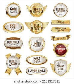 Luxury premium golden badges and labels