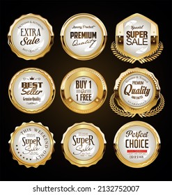 Luxury premium golden badges and labels