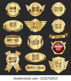 Luxury premium golden badges and labels