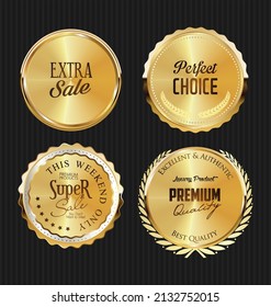 Luxury premium golden badges and labels