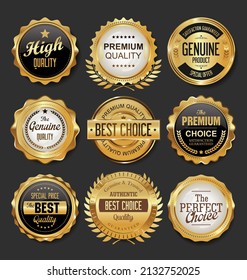 Luxury premium golden badges and labels