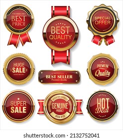 Luxury premium golden badges and labels