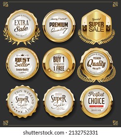 Luxury premium golden badges and labels