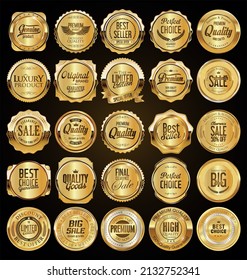 Luxury premium golden badges and labels