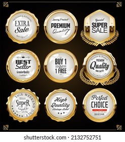 Luxury premium golden badges and labels