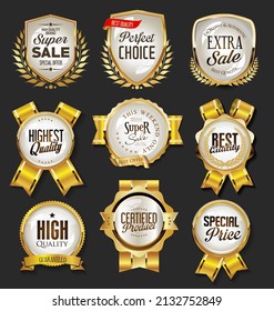 Luxury premium golden badges and labels