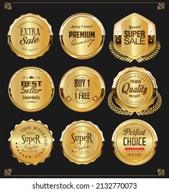 Luxury Premium Golden Badges And Labels