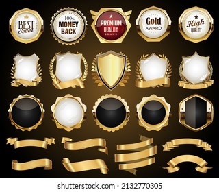 Luxury premium golden badges and labels