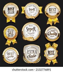 Luxury premium golden badges and labels