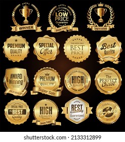 
Luxury premium golden badges and labels