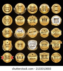 
Luxury premium golden badges and labels