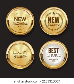 
Luxury premium golden badges and labels